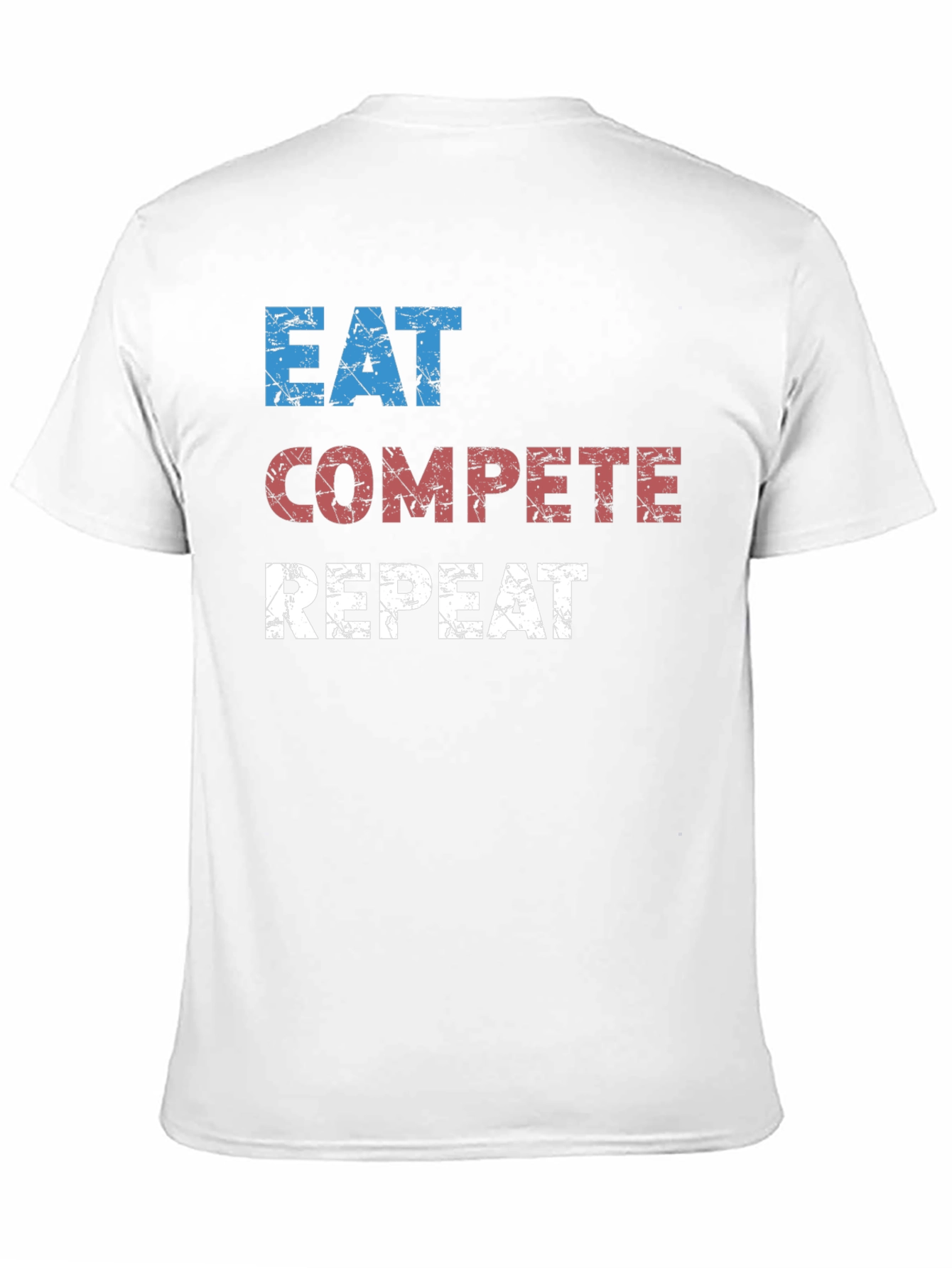 Eat Compete Repeat Graphic Tee - Black Cotton T-Shirt