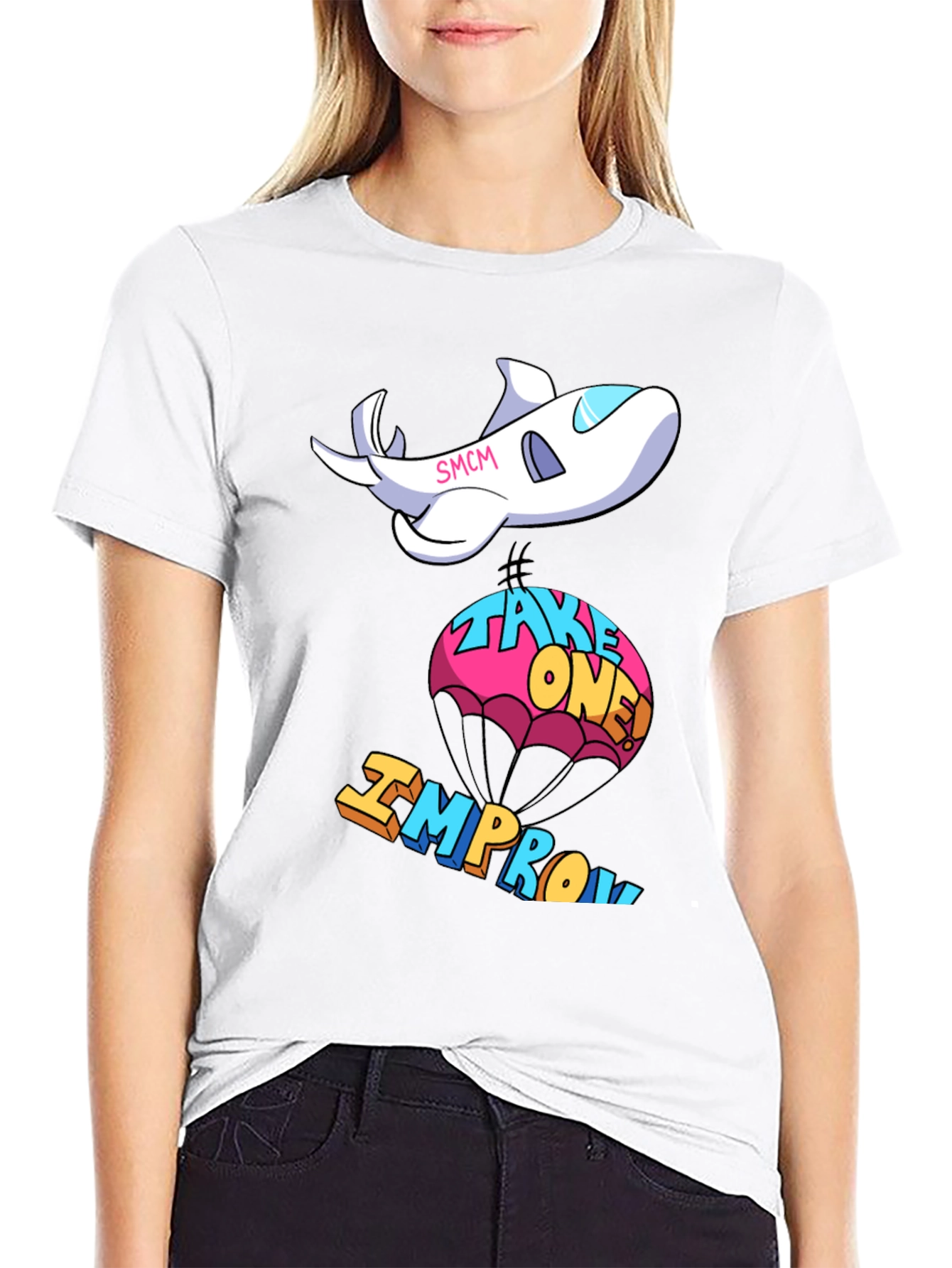 Cartoon Airplane Improv T-Shirt
