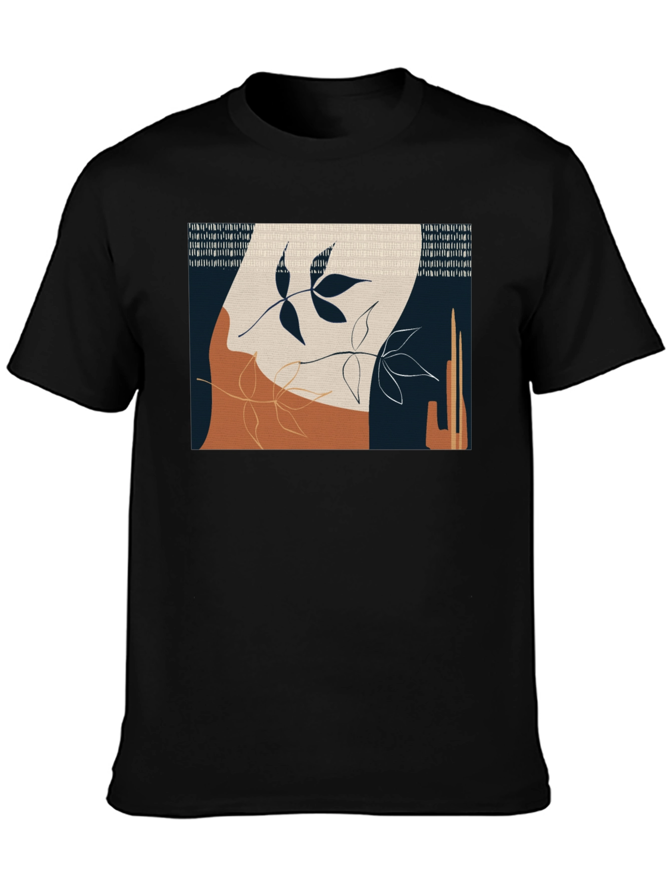 Abstract Botanical Graphic Print T-Shirt