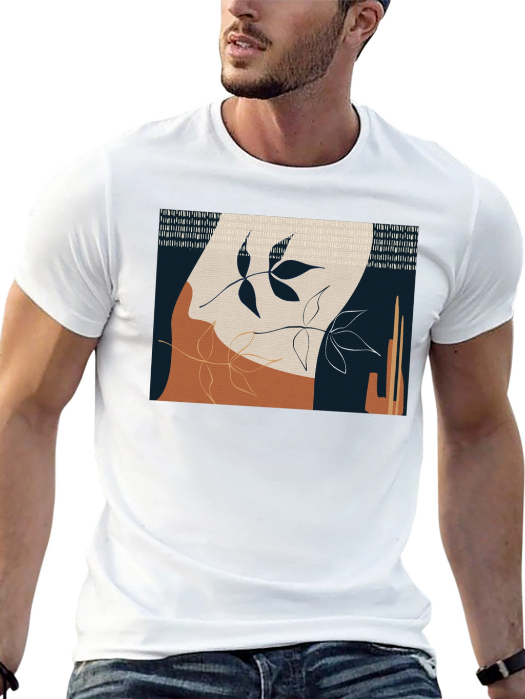 Abstract Botanical Graphic Print T-Shirt