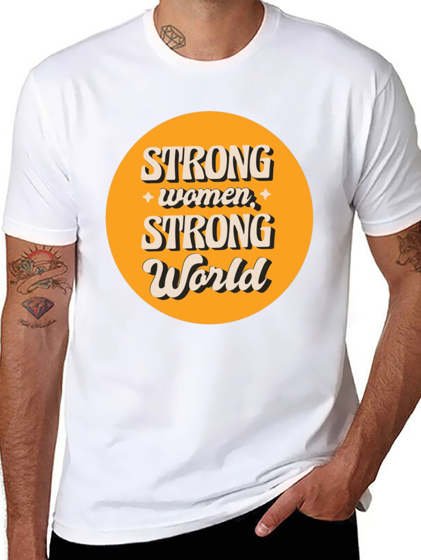 Strong Women Strong World Graphic Tee - Black