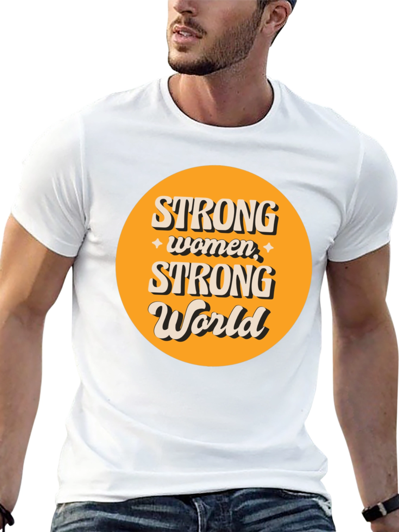 Strong Women Strong World Graphic Tee - Black