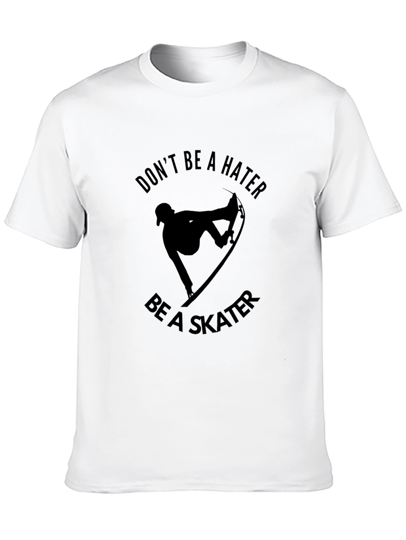Dont Be A Hater Be A Skater Graphic Tee - Black