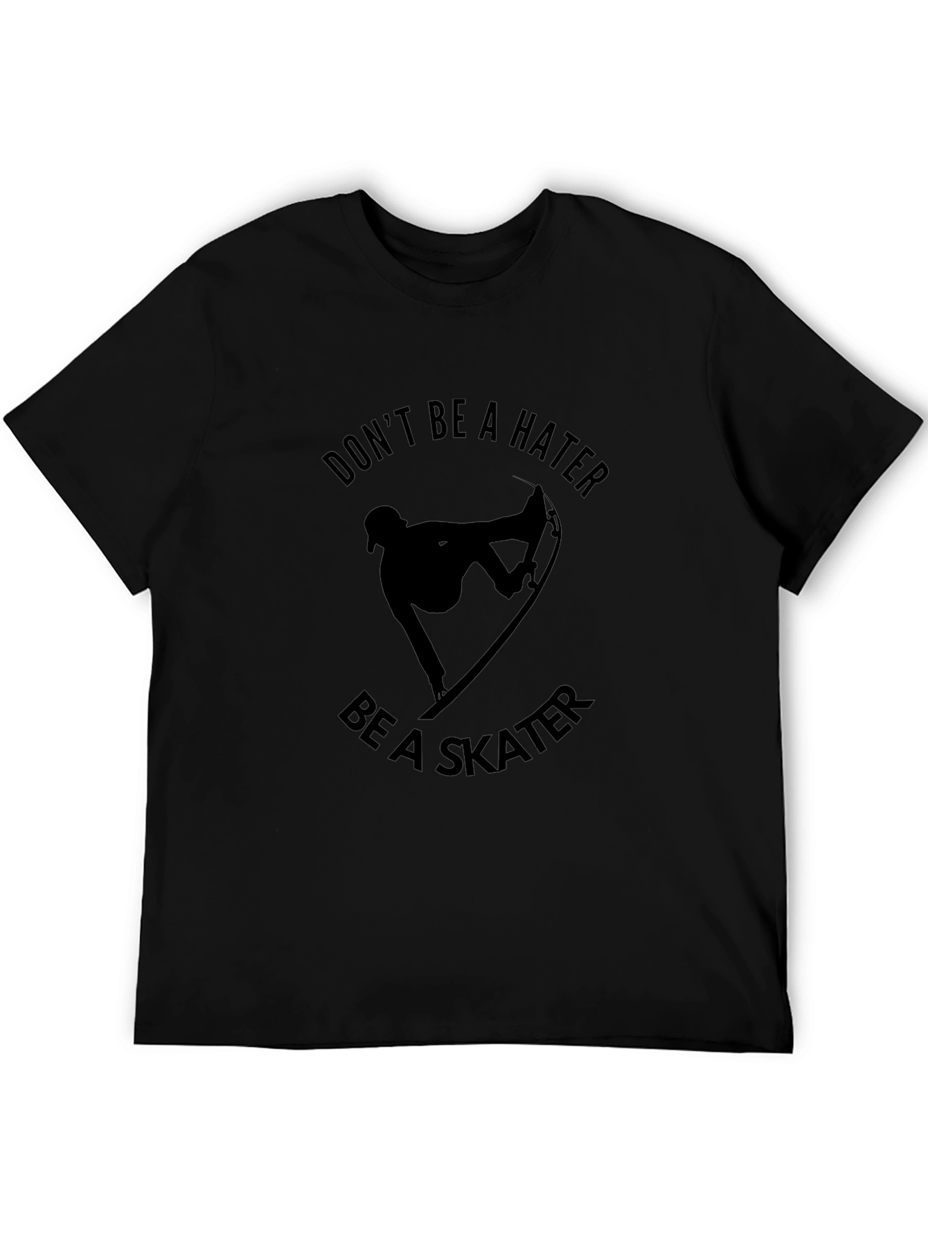 Dont Be A Hater Be A Skater Graphic Tee - Black