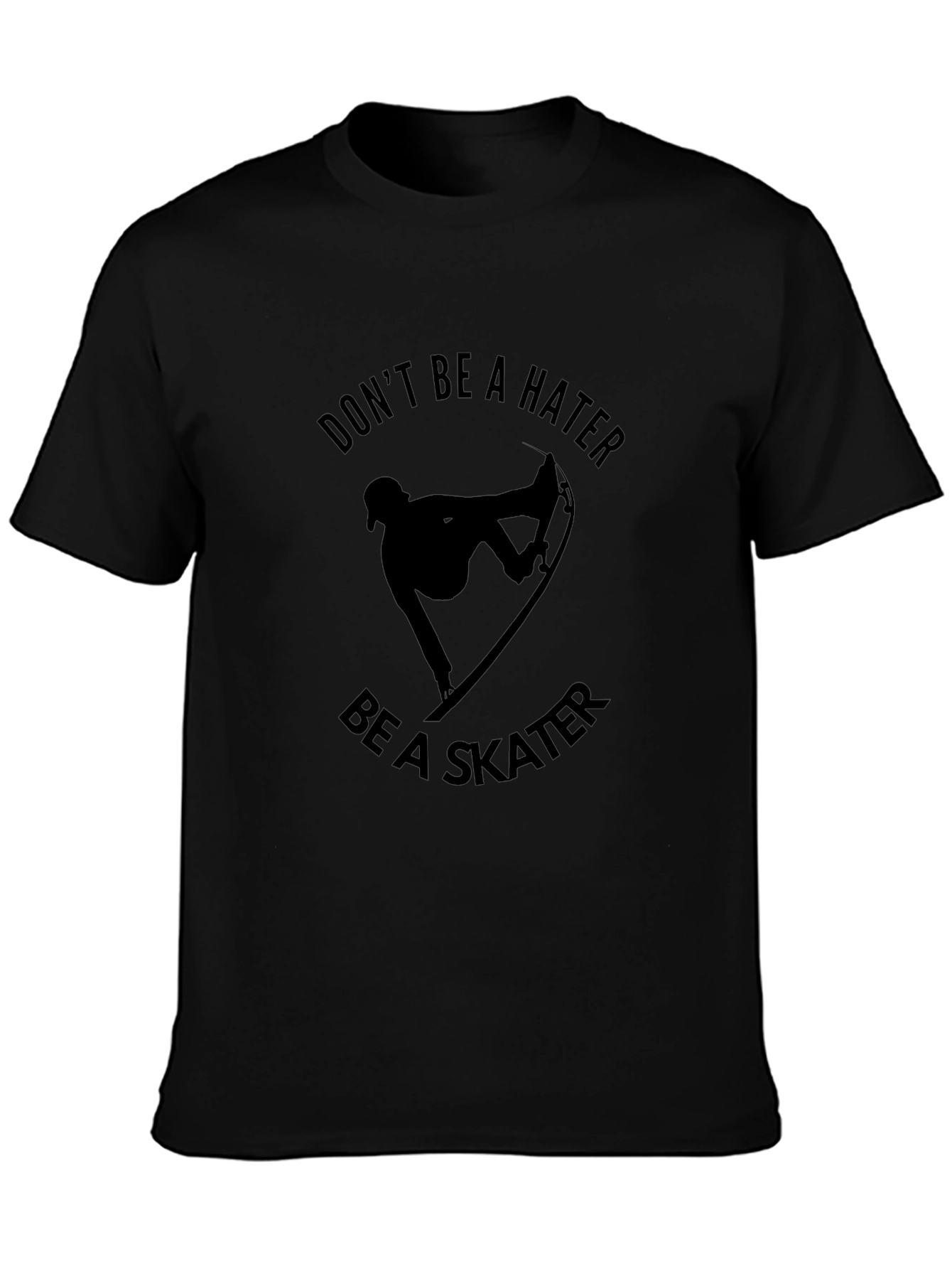 Dont Be A Hater Be A Skater Graphic Tee - Black