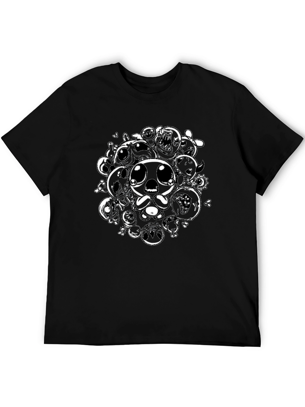 Black Graphic Tee with Isaac Character Design
