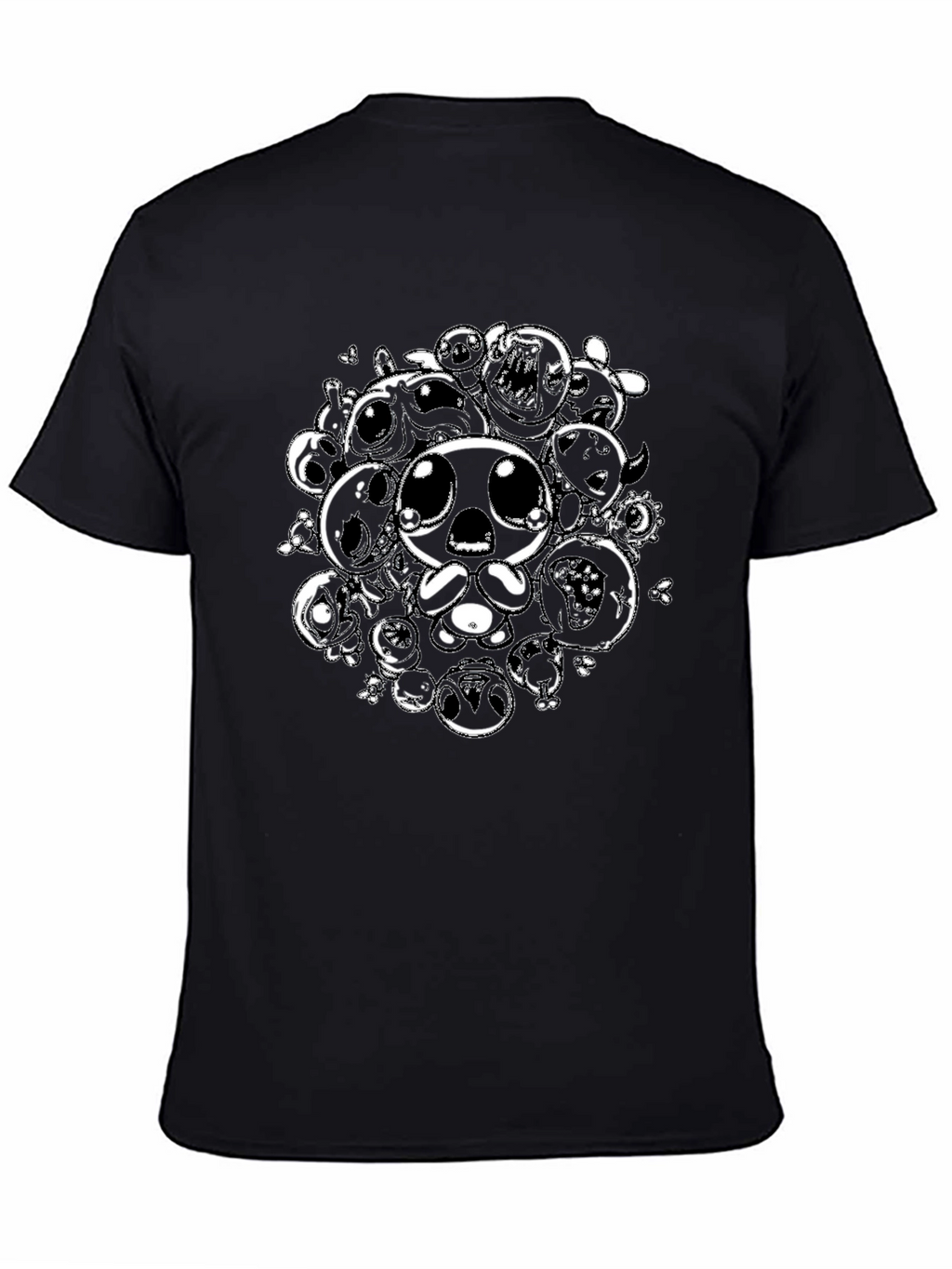 Black Graphic Tee with Isaac Character Design