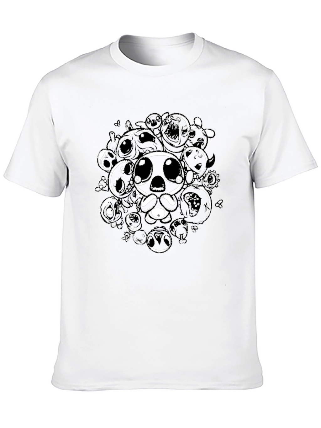 Black Graphic Tee with Isaac Character Design