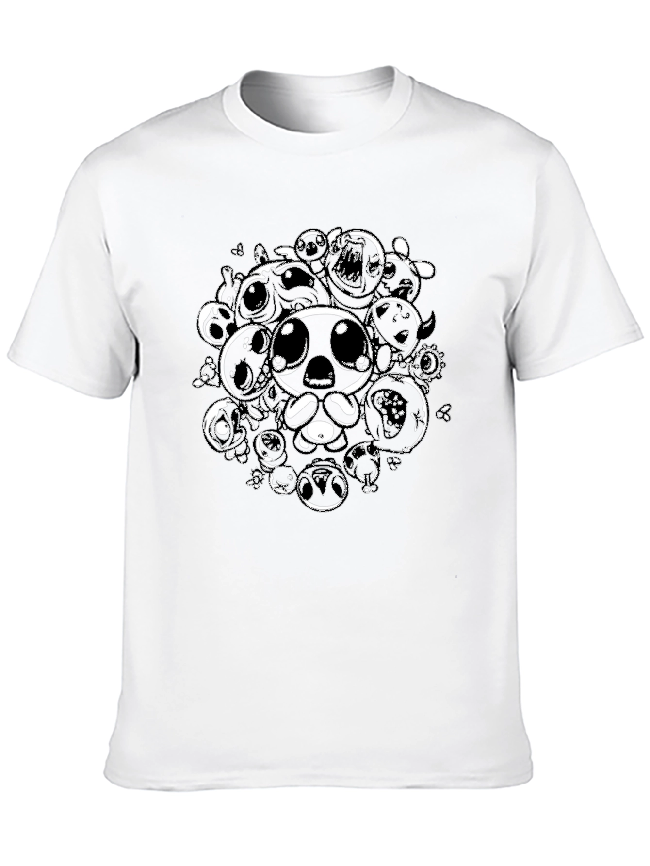 Black Graphic Tee with Isaac Character Design