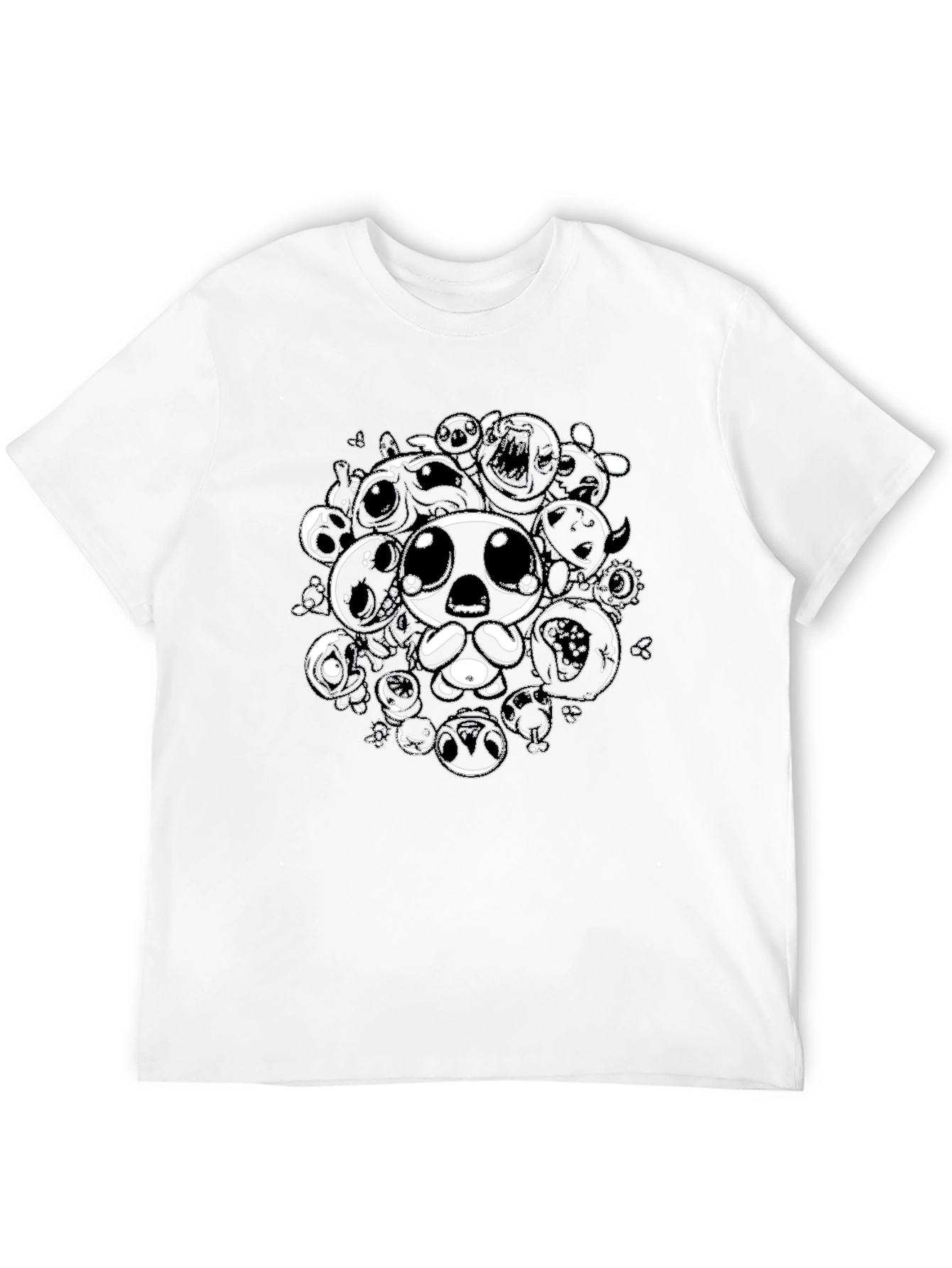Black Graphic Tee with Isaac Character Design