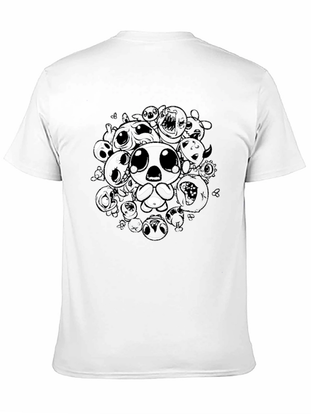 Black Graphic Tee with Isaac Character Design