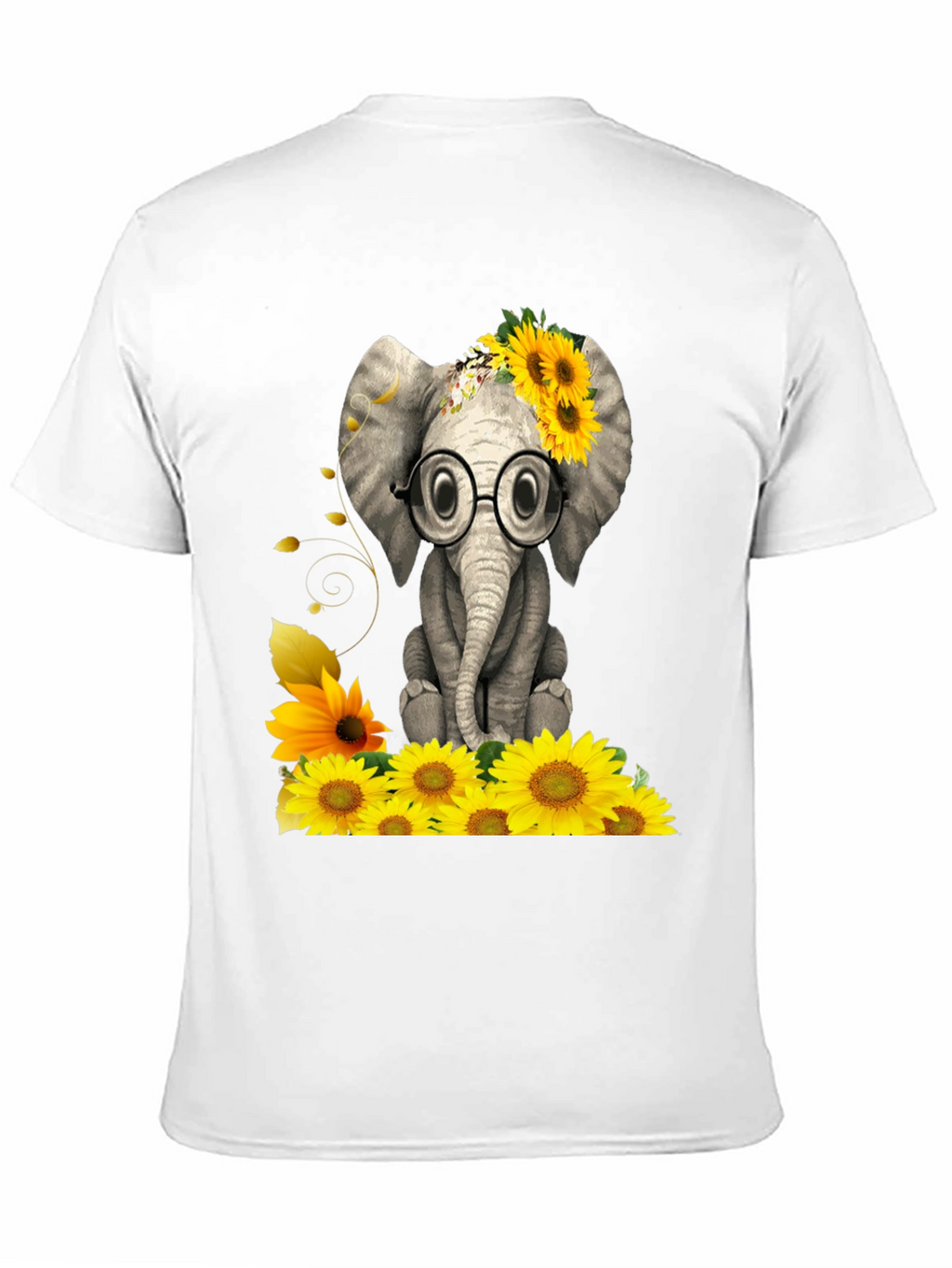 Elephant with Sunflowers Graphic Tee
