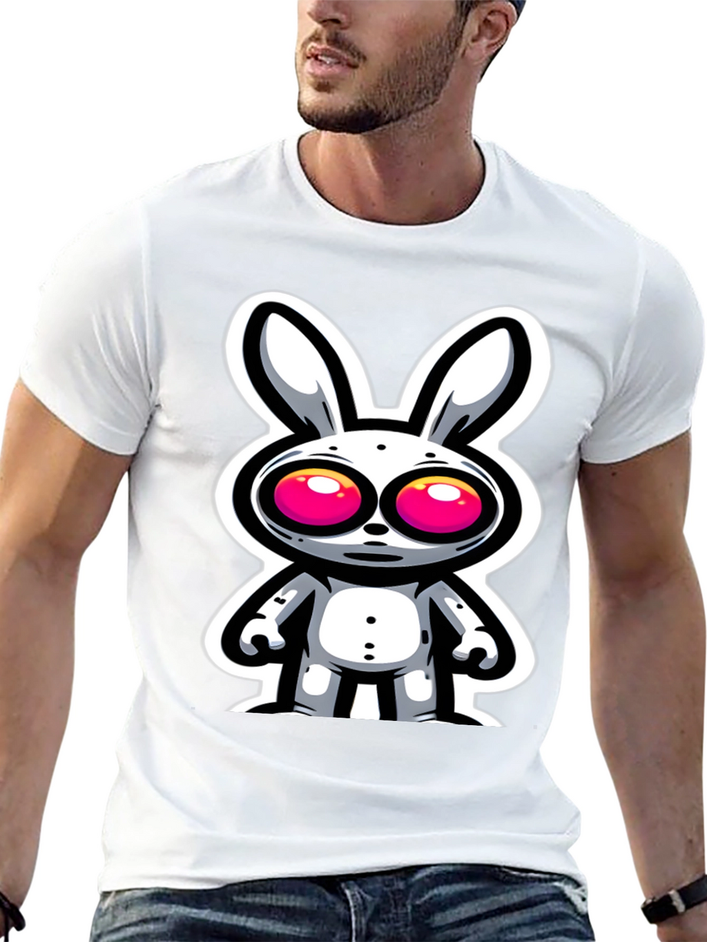 Cartoon Bunny Graphic Tee - Unique Style