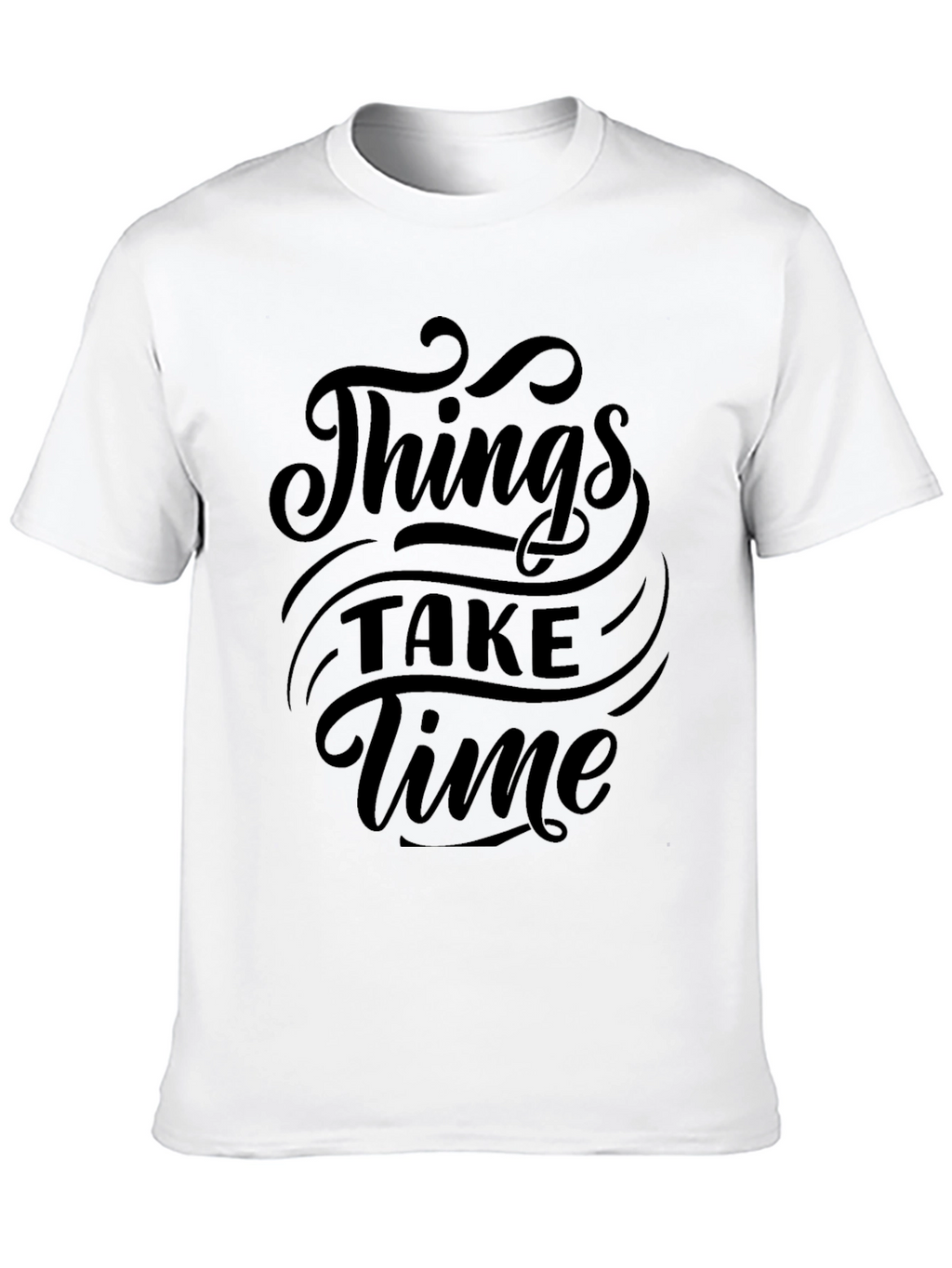Things Take Time Black Graphic Tee