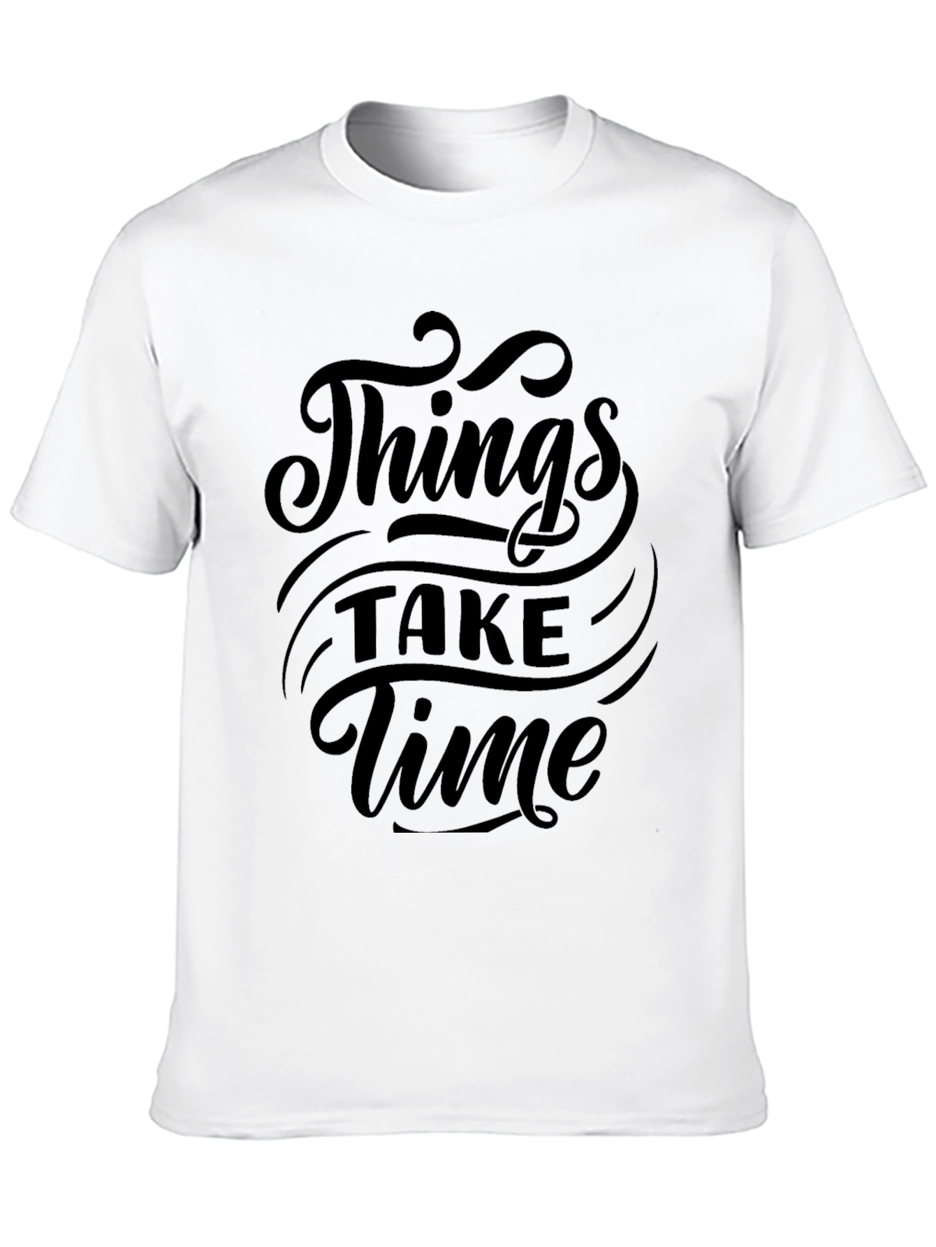 Things Take Time Black Graphic Tee