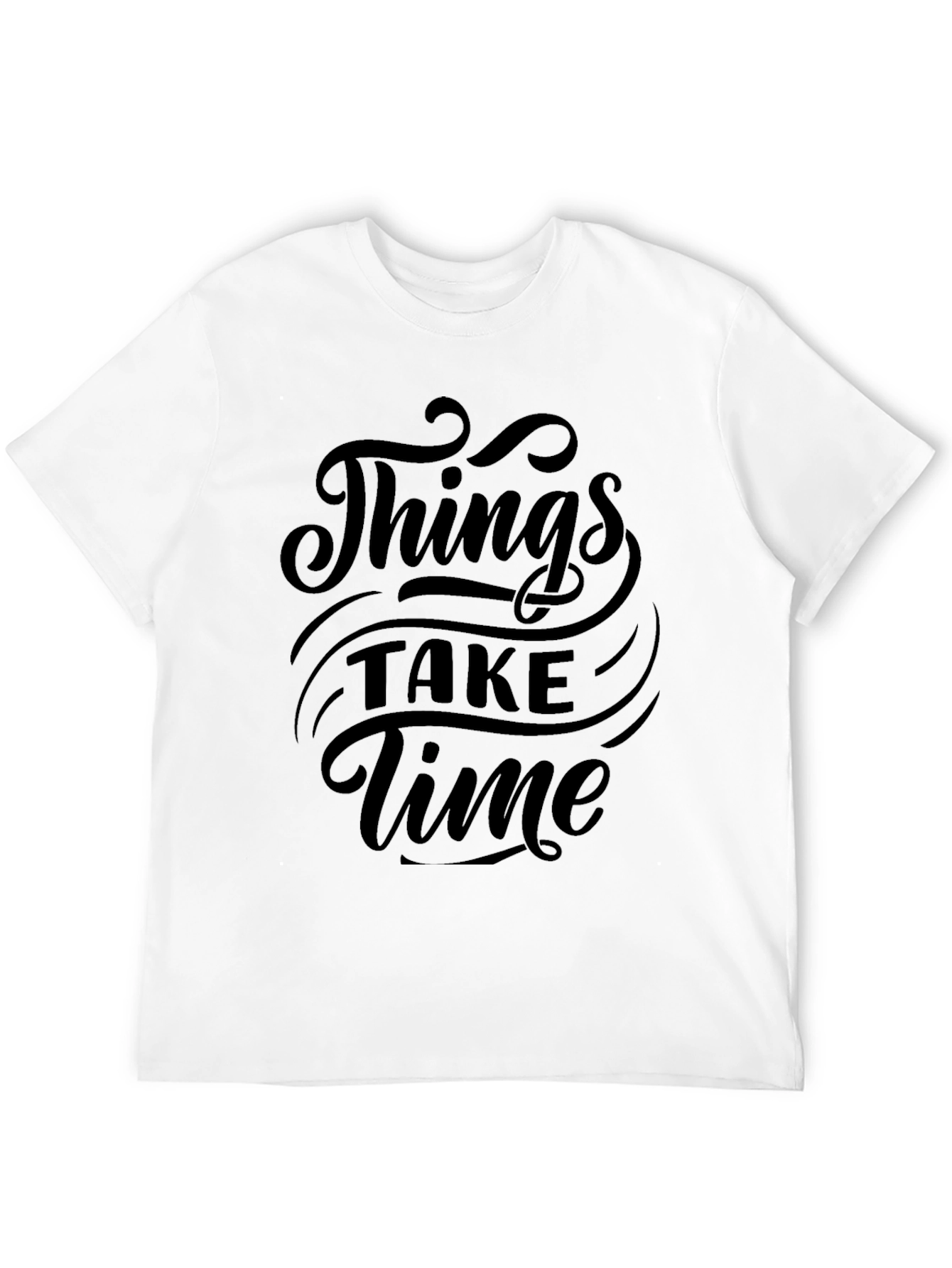Things Take Time Black Graphic Tee