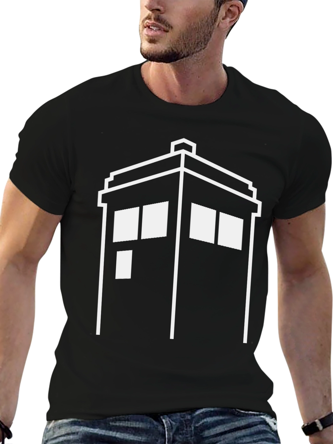 Doctor Who TARDIS Graphic Tee - Black Cotton
