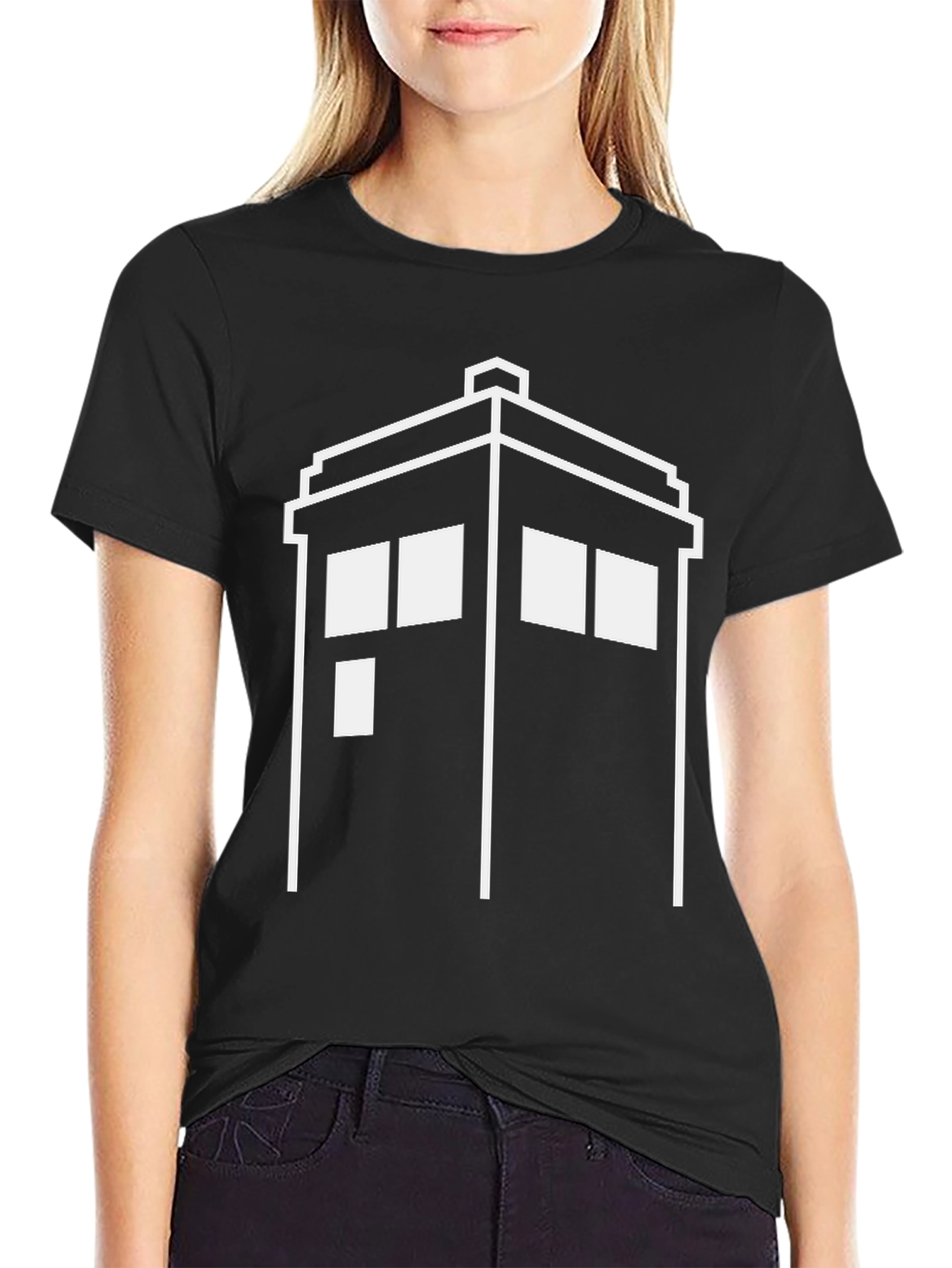 Doctor Who TARDIS Graphic Tee - Black Cotton