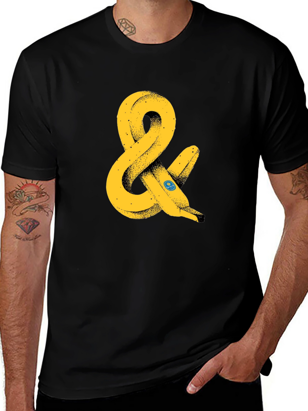 Banana Ampersand Graphic T-Shirt - Black