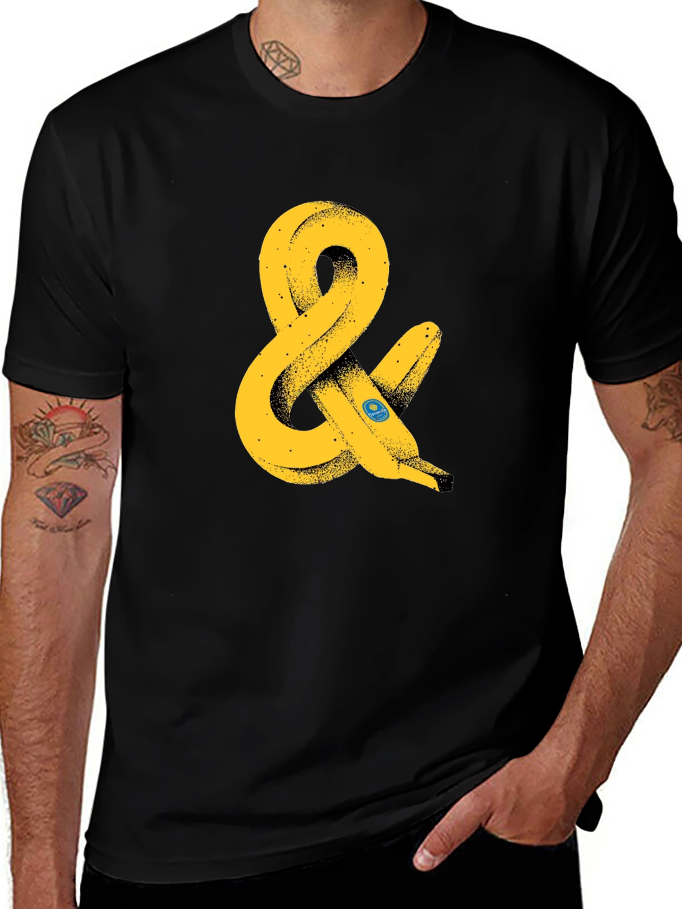 Banana Ampersand Graphic T-Shirt - Black