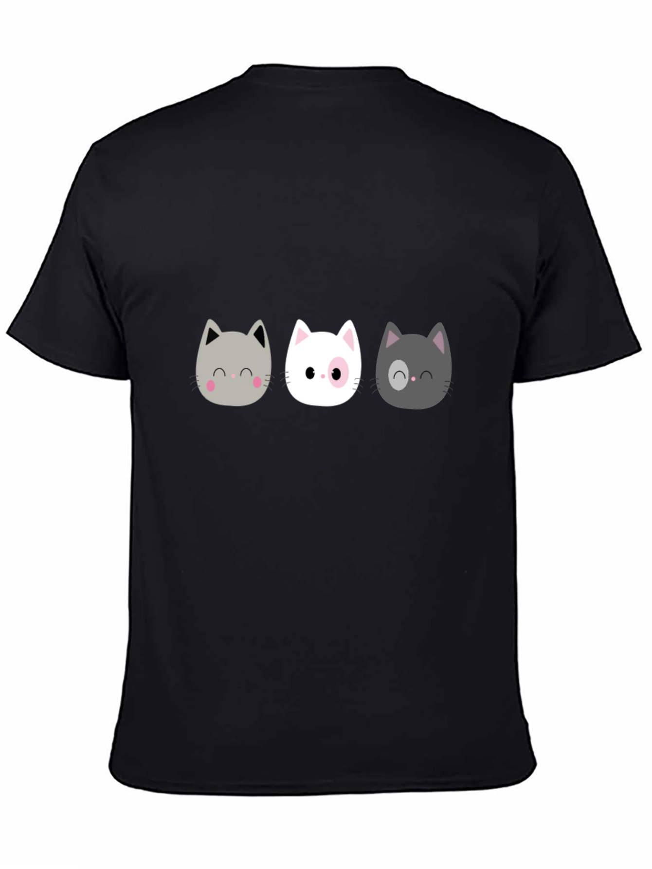 Cute Cats Graphic Black T-Shirt