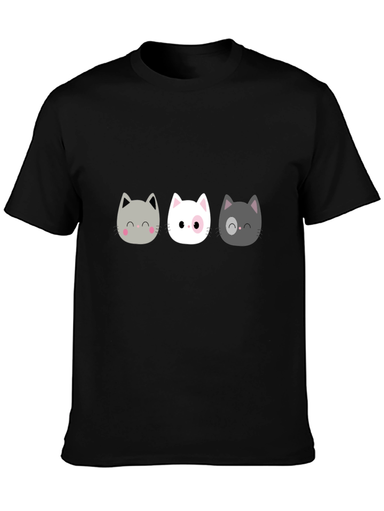 Cute Cats Graphic Black T-Shirt