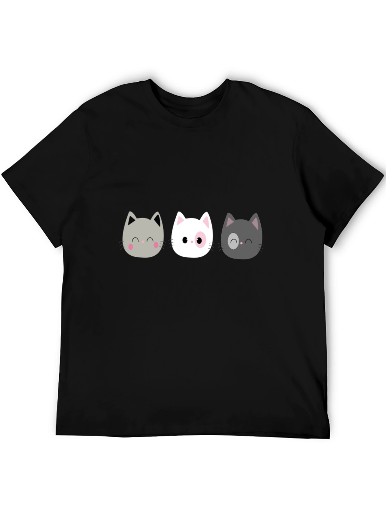 Cute Cats Graphic Black T-Shirt