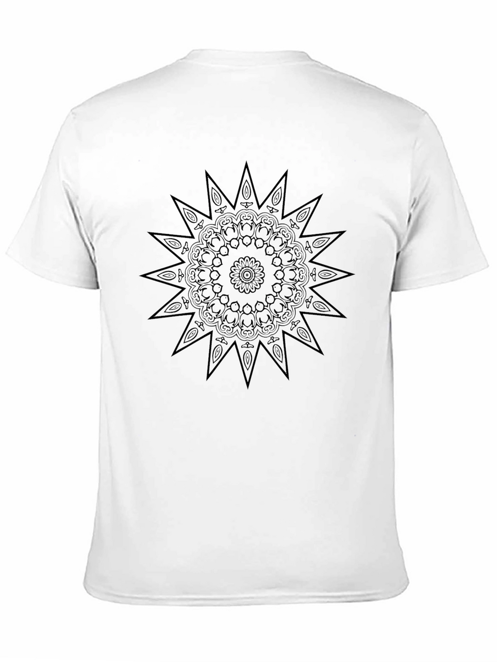 Black Mandala Print Crew Neck T-Shirt