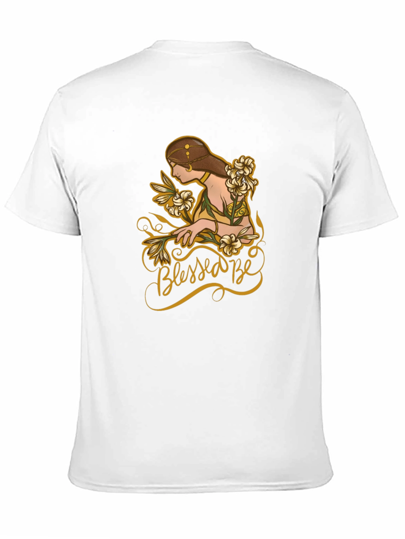 Blessed Be Woman Floral Graphic Black Tee