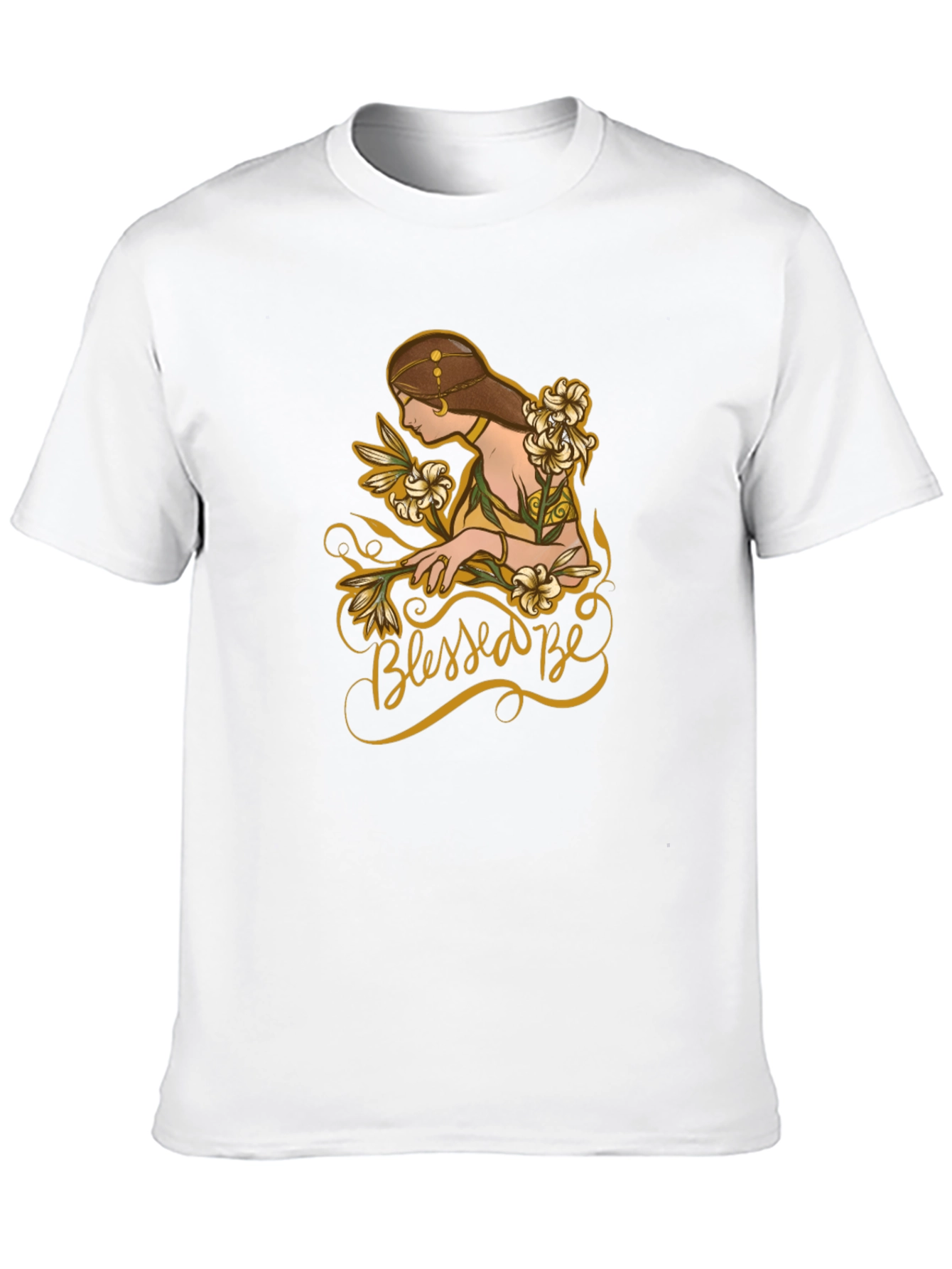 Blessed Be Woman Floral Graphic Black Tee