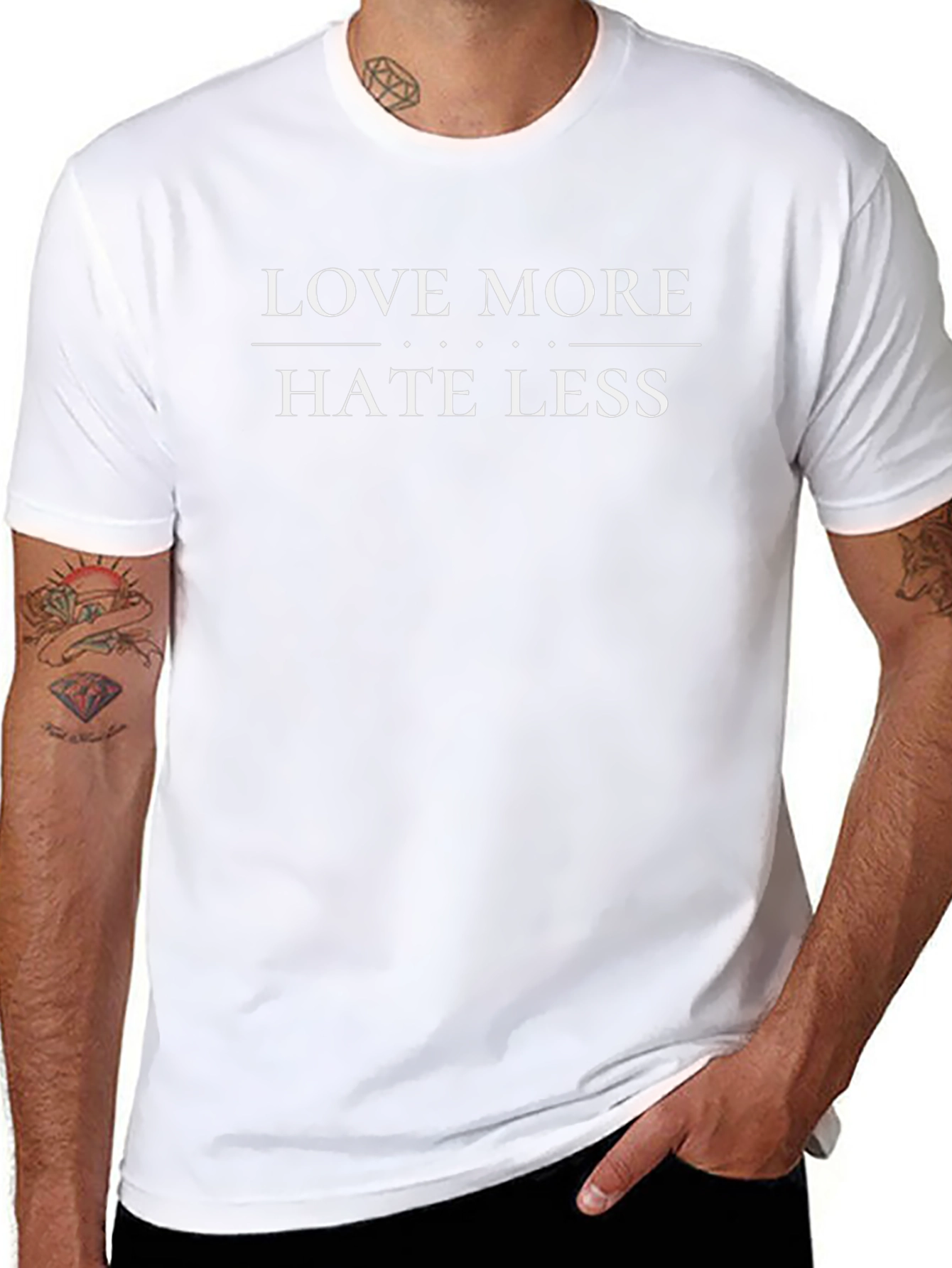Love More Hate Less Graphic Tee - Black