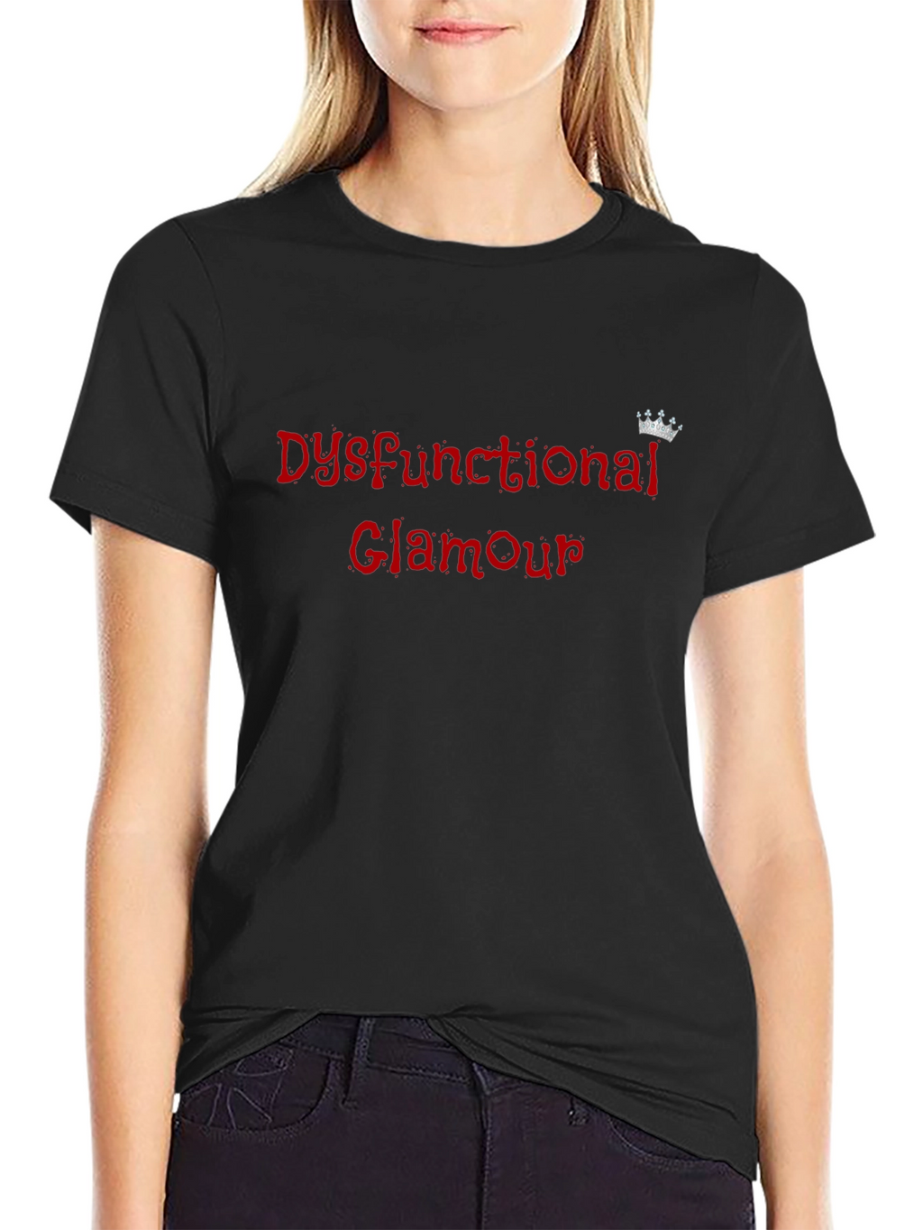 Dysfunctional Glamour Black Graphic Tee