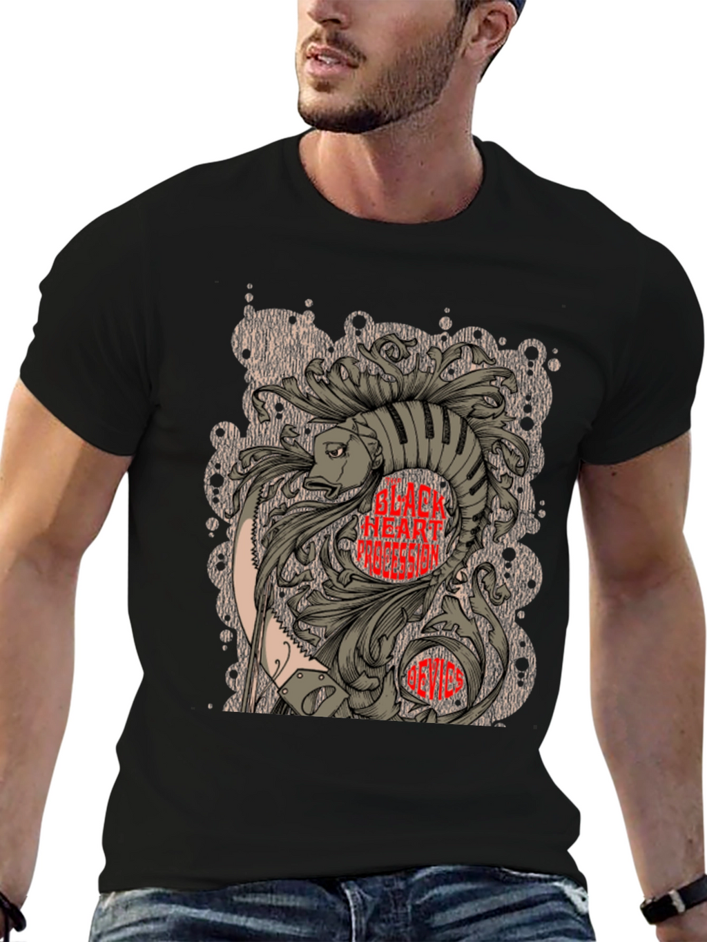 Graphic Fish T-Shirt - Unique Artistic Design