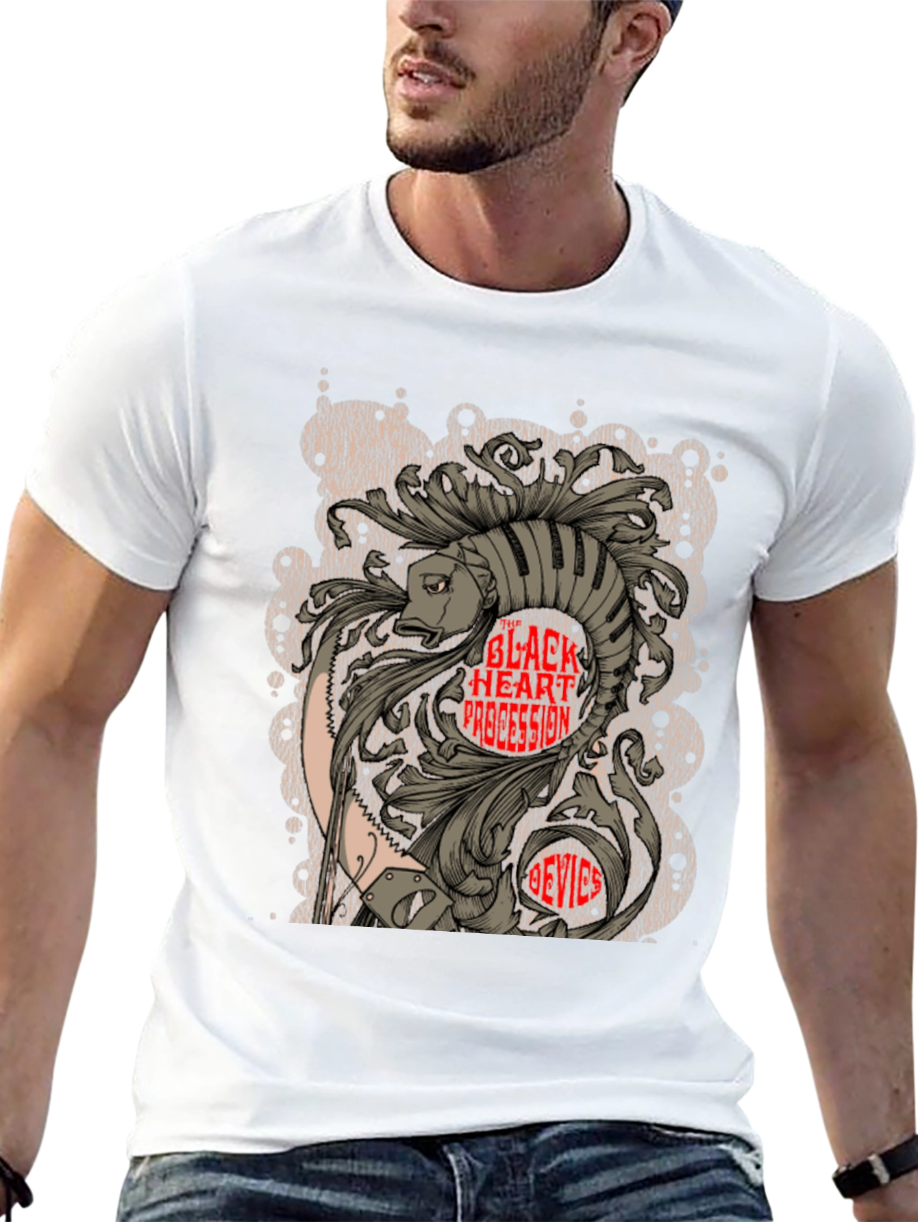 Graphic Fish T-Shirt - Unique Artistic Design