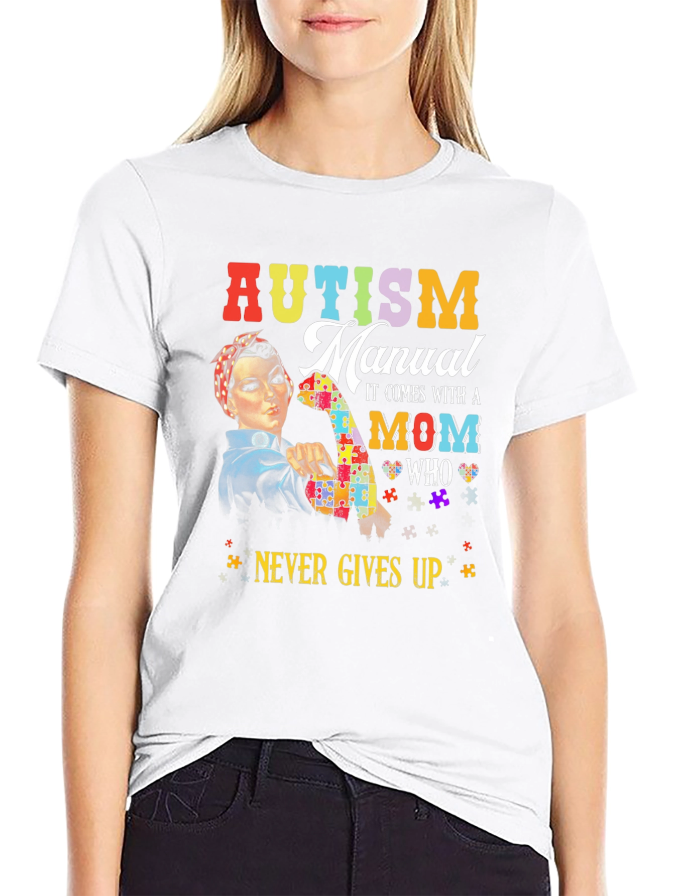 Autism Mom Never Gives Up T-Shirt