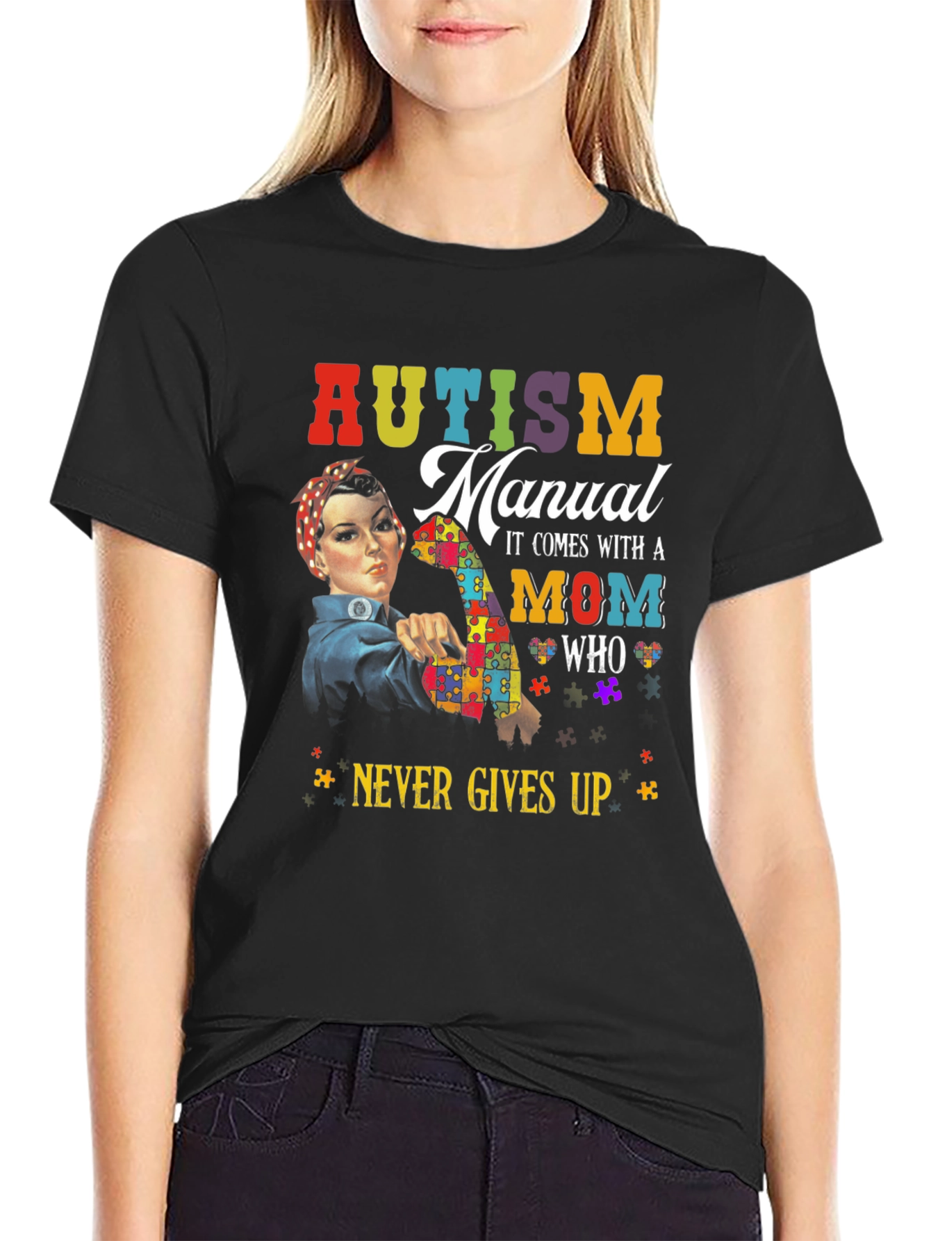 Autism Mom Never Gives Up T-Shirt