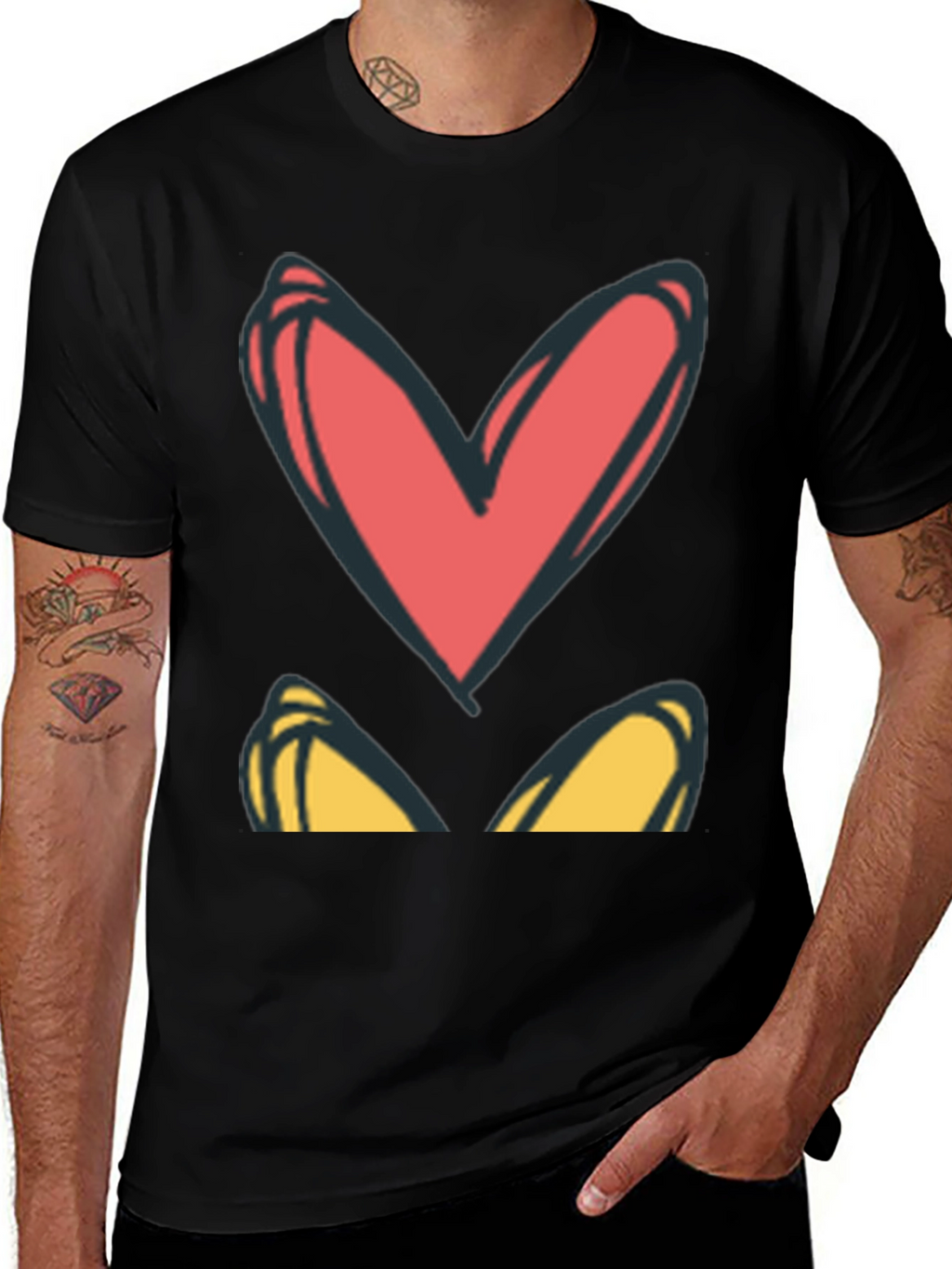 Heart Eyes Graphic Tee - Black