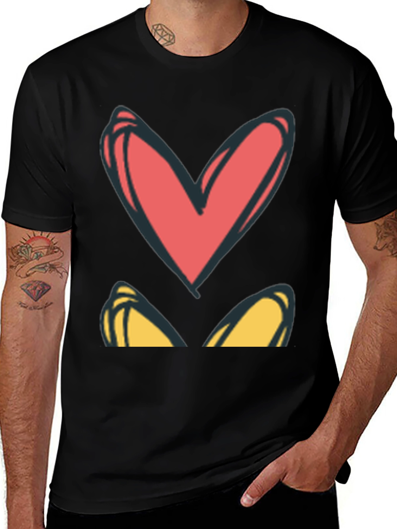 Heart Eyes Graphic Tee - Black