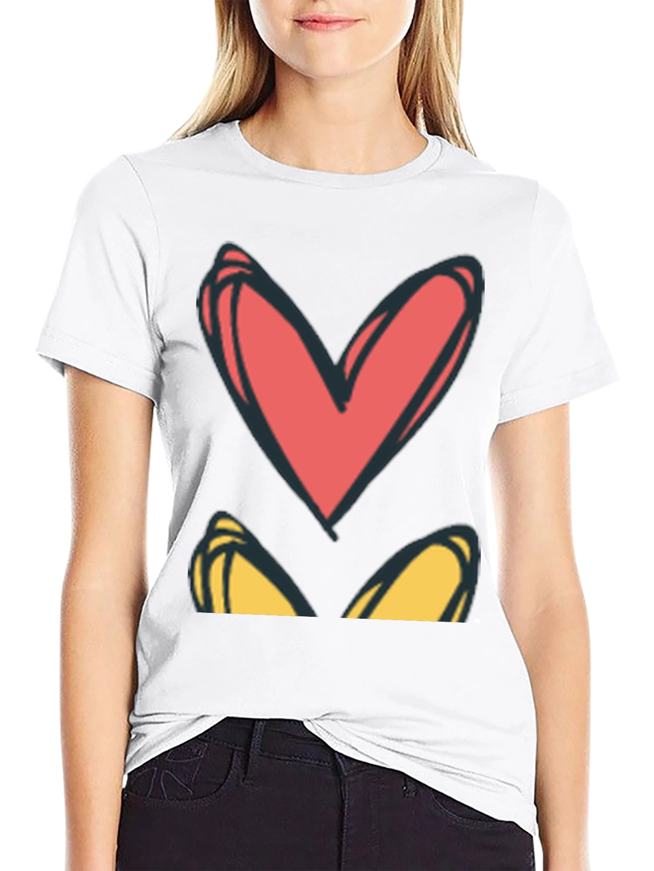 Heart Eyes Graphic Tee - Black