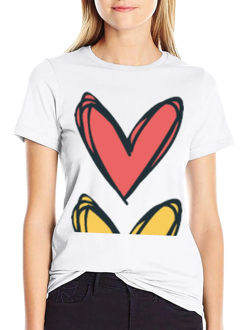 Heart Eyes Graphic Tee - Black