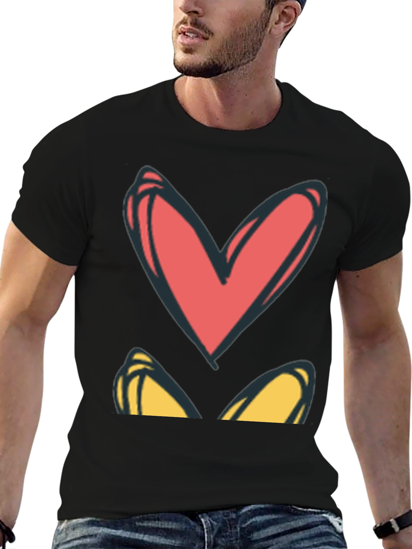 Heart Eyes Graphic Tee - Black