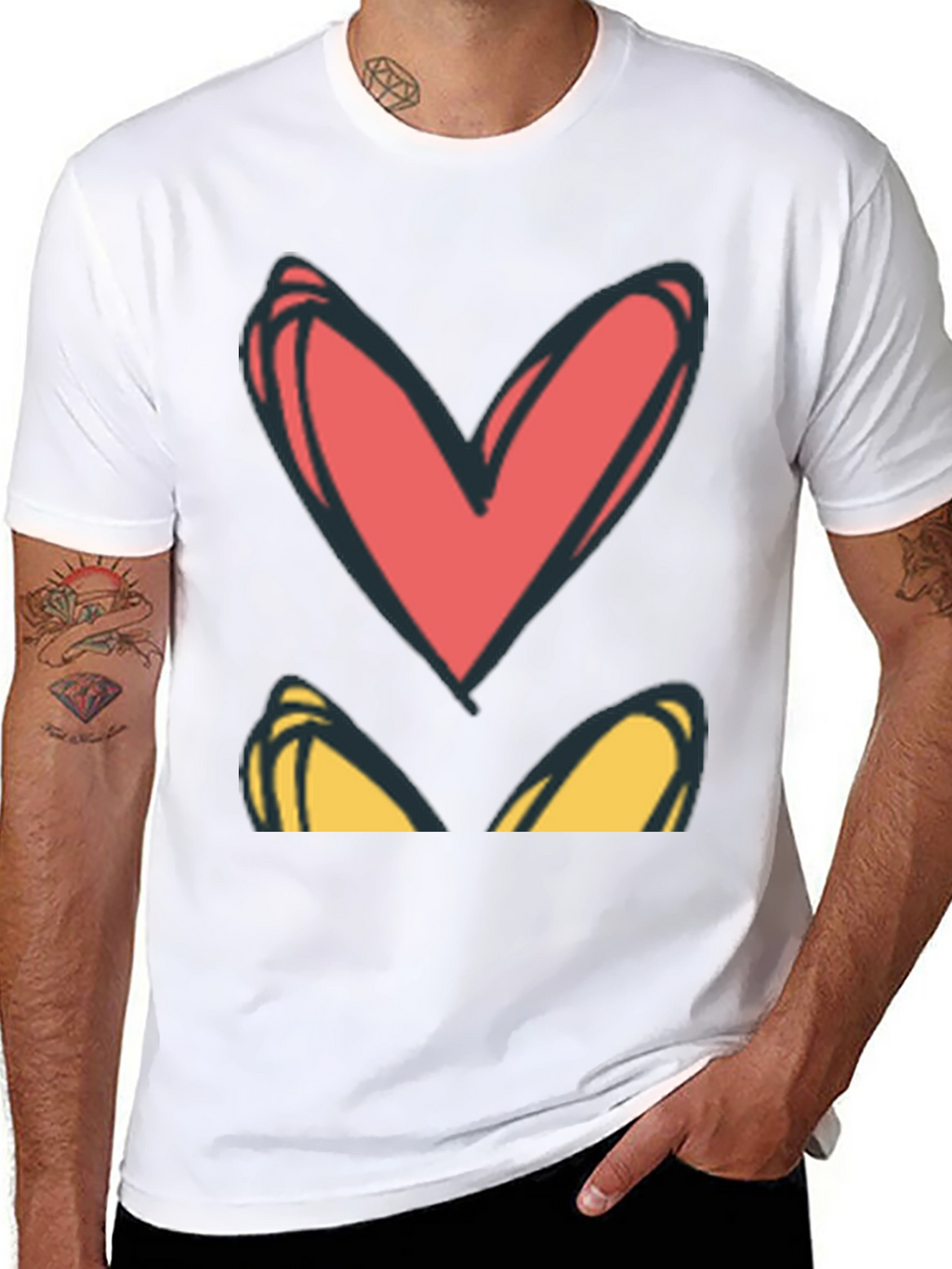 Heart Eyes Graphic Tee - Black