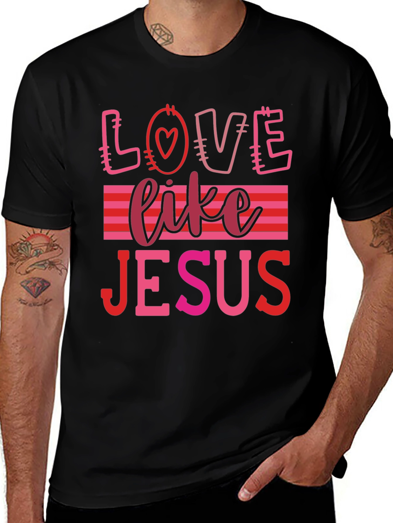 Love Like Jesus Graphic Tee - Black