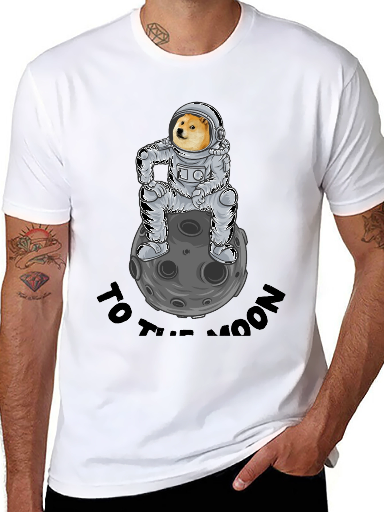 Doge to the Moon Black T-Shirt