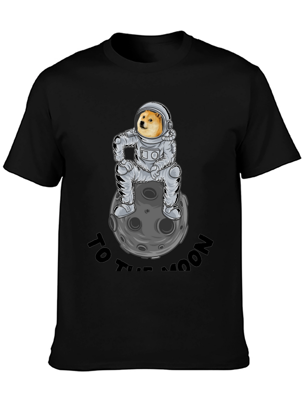Doge to the Moon Black T-Shirt