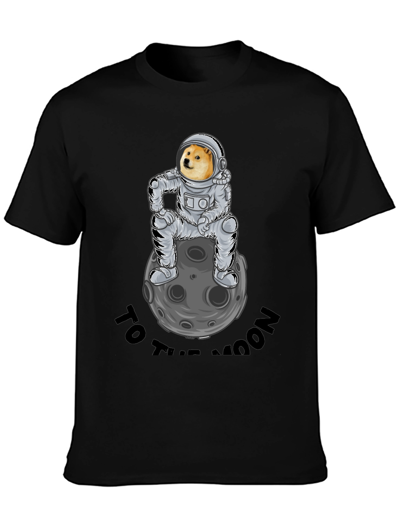 Doge to the Moon Black T-Shirt