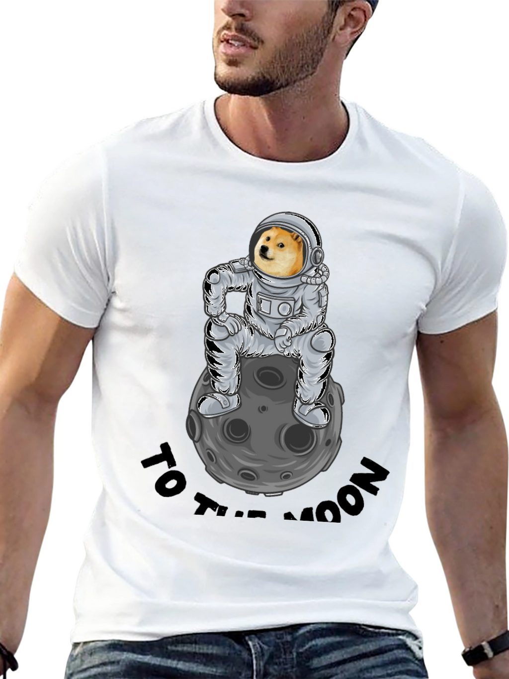 Doge to the Moon Black T-Shirt