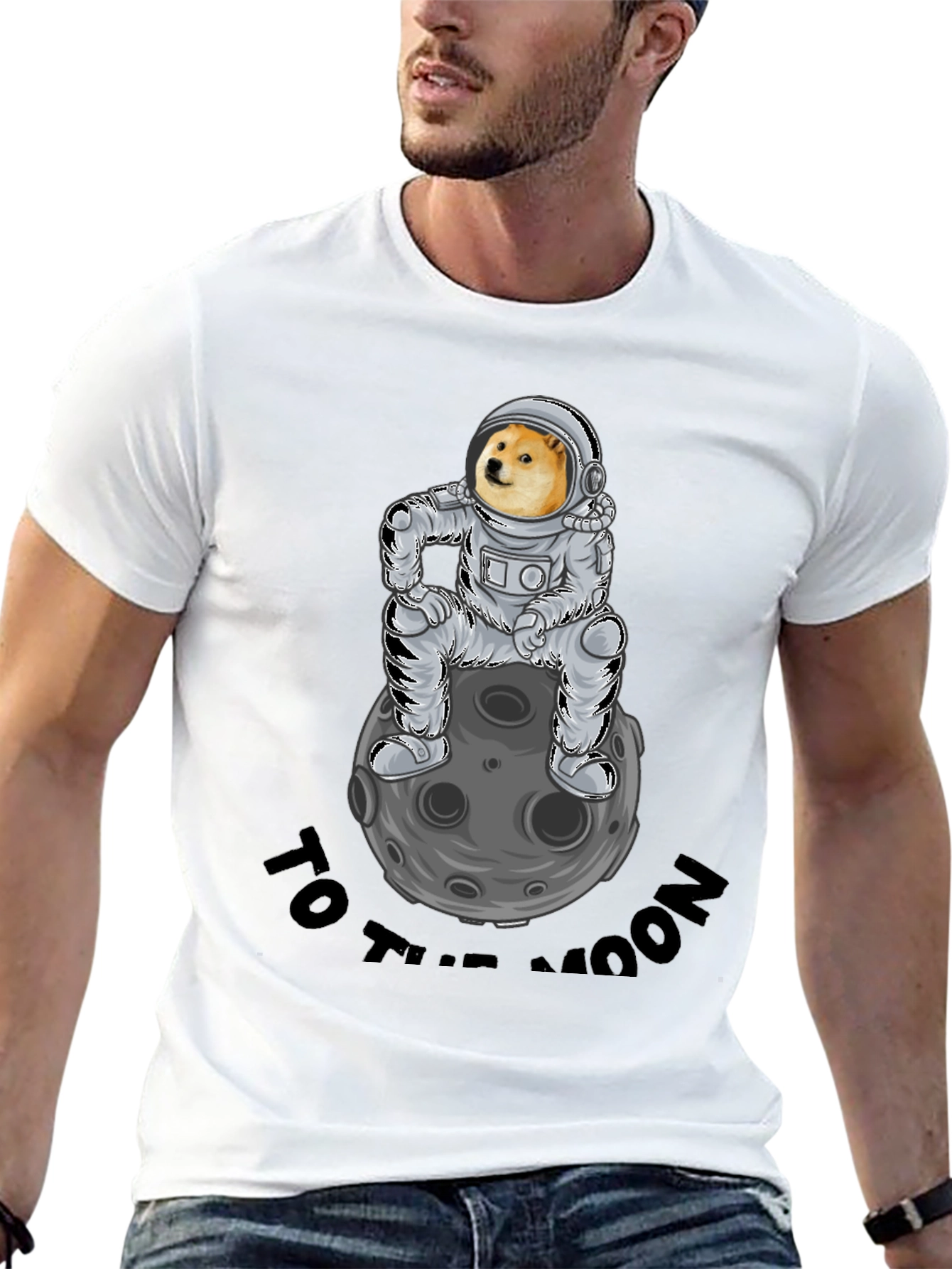 Doge to the Moon Black T-Shirt