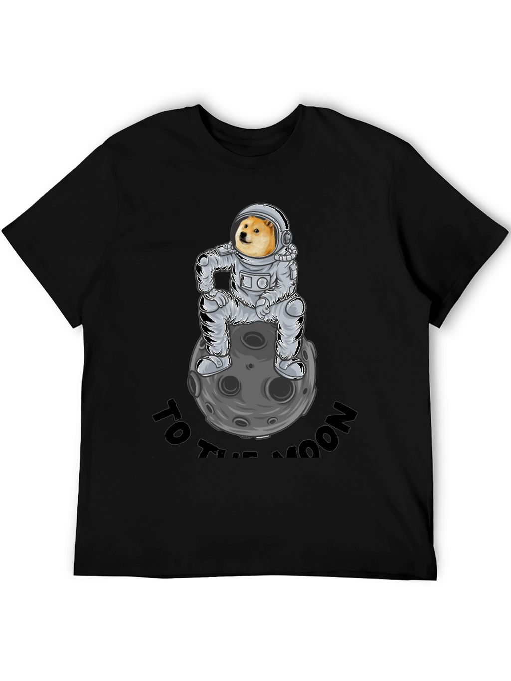 Doge to the Moon Black T-Shirt