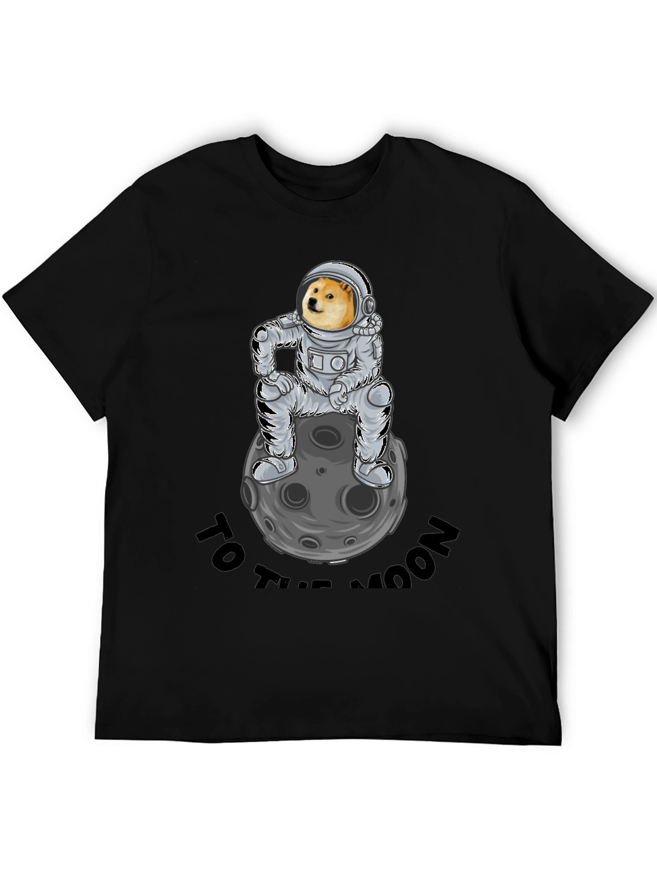 Doge to the Moon Black T-Shirt